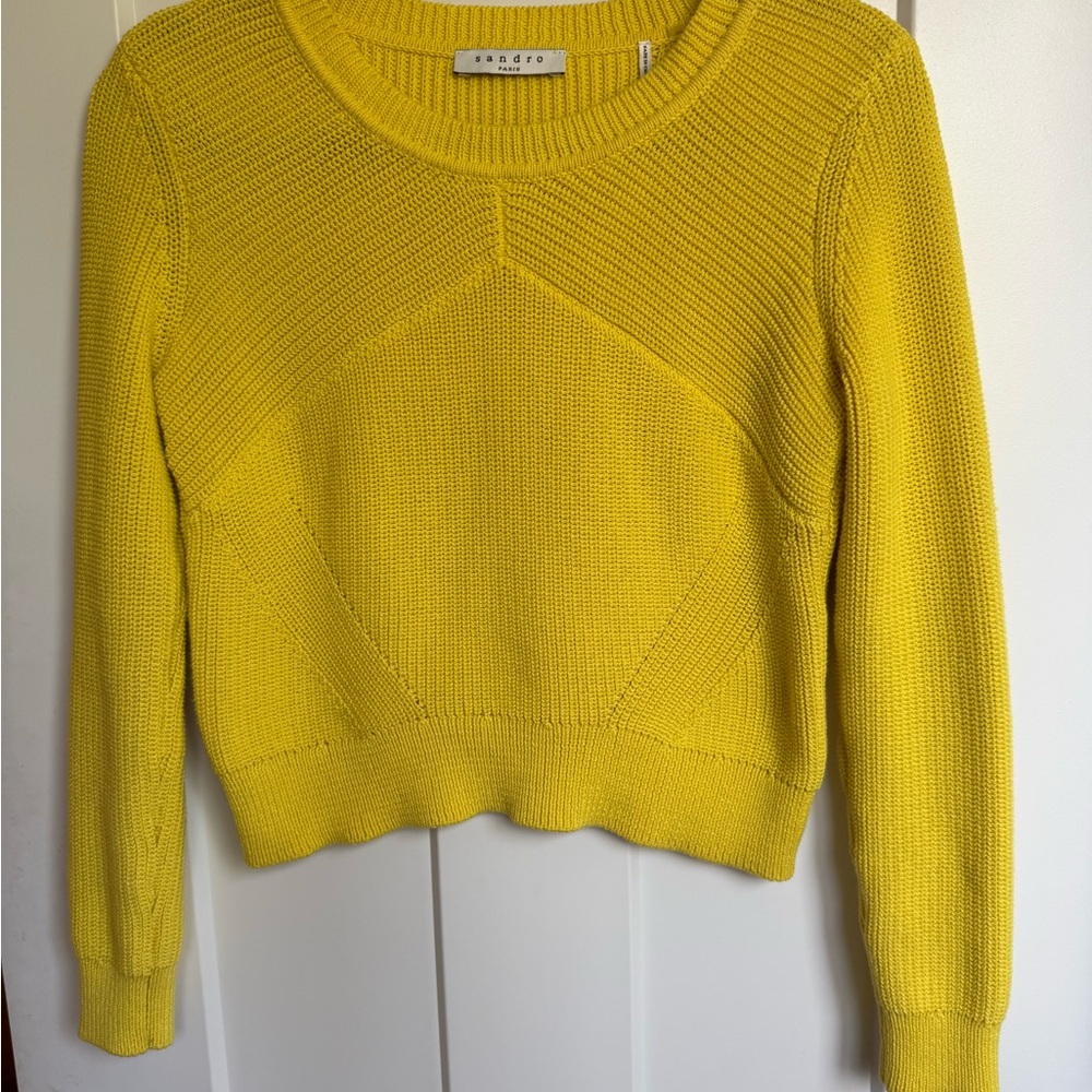 Sandro Yellow Crew Neck Sweater